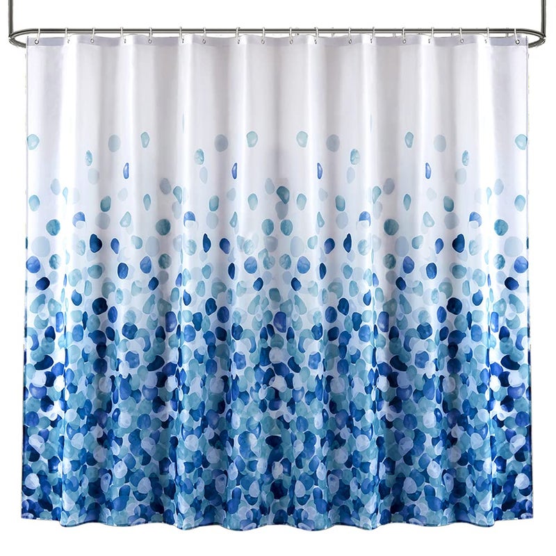 ARICHOMY Shower Curtain, Polyester Farmhouse Shower Curtain Set Bathroom Fabric Fall Curtains Waterproof Colorful Funny with Standard Size 72 by 72 (Blue) - Image 5